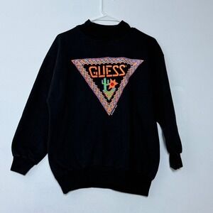 Vtg 80s Guess by Georges Marciano Mock Neck Southwestern Aztec Pullover‎ OS